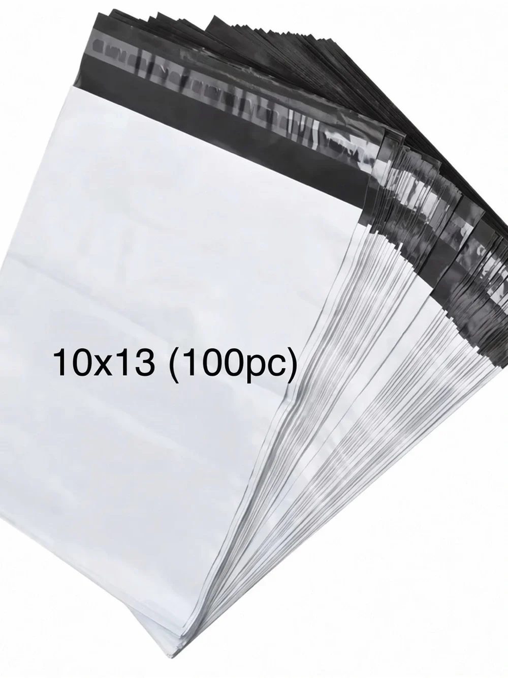 Clear Poly Mailer Bags with Black Peel & Seal Strip - 10x13 (100pc)